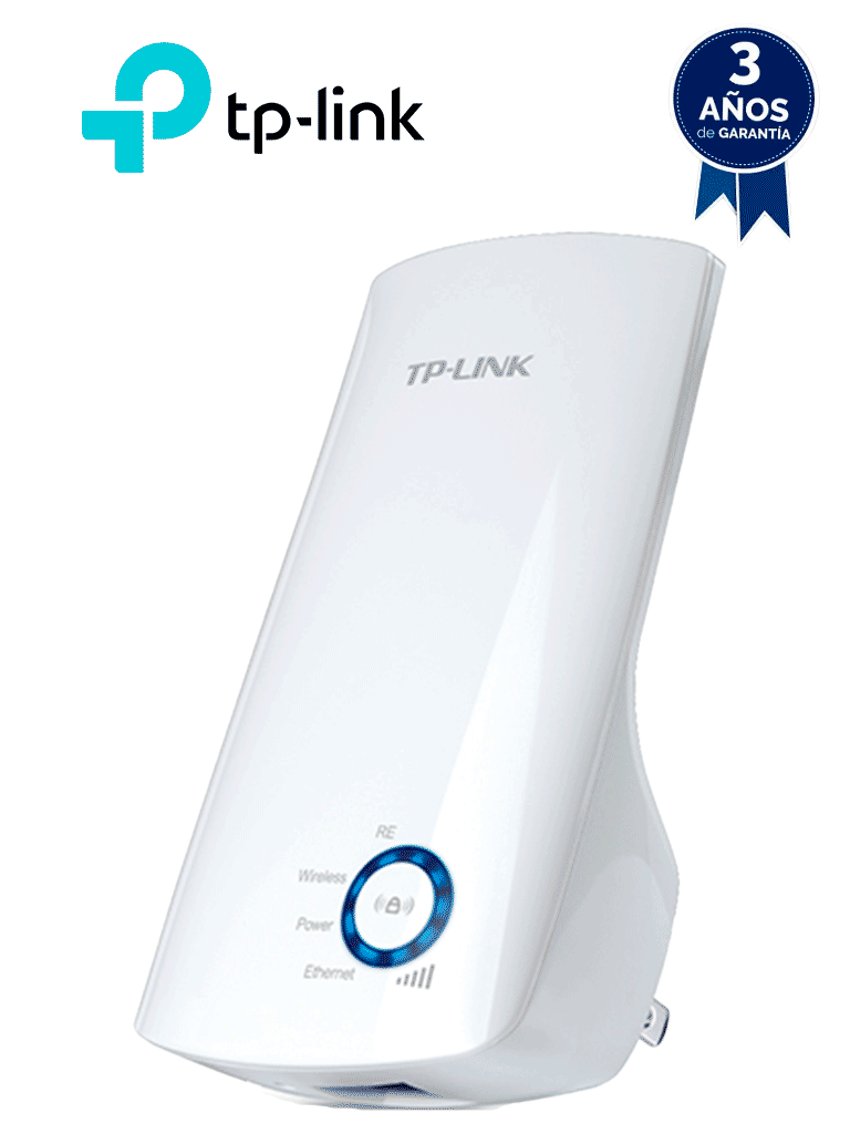 Imagen de TP-LINK TL-WA850RE - Repetidor inalámbrico universal de señal WiFi, hasta 300Mbps en 2.4GHz, con 2 antenas internas, 1 puerto RJ45, modo extensor de rango y punto de acceso.