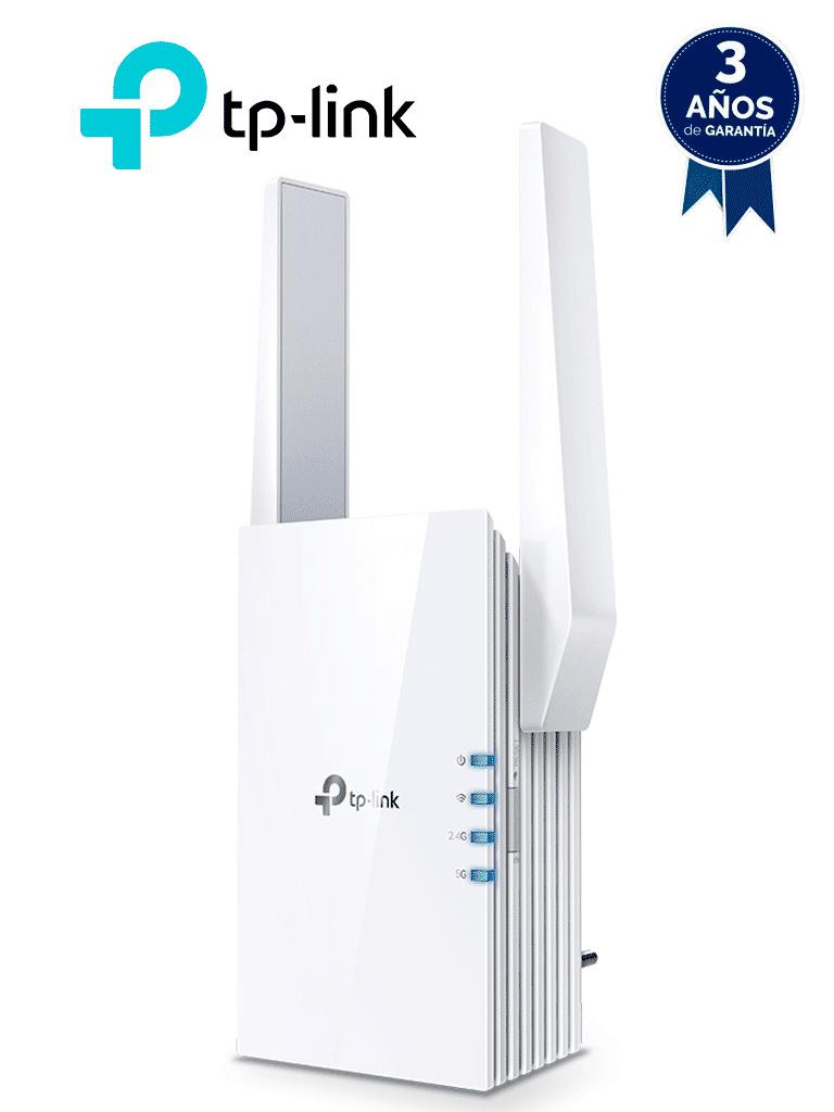 Imagen de TP-LINK RE505X - Repetidor WiFi AX1500 con WiFi 6 de doble banda 2.4GHz (300Mbps) y 5GHz (1200Mbps), One Mesh, indicador inteligente de señal, modo punto de acceso, 2 antenas externas y 1 puerto Ethernet (RJ45) 10/100/1000Mbps