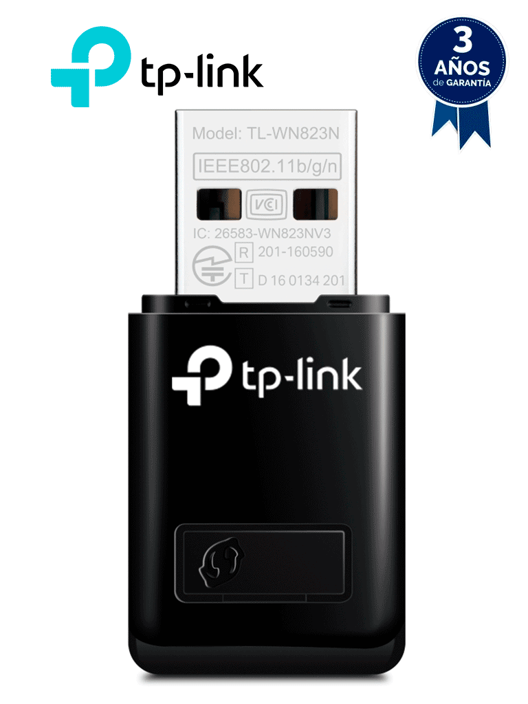 Imagen de TP-LINK TL-WN823N - Mini Adaptador USB inalámbrico N 300 Mbps 2.4 GHz con 1 antena interna.