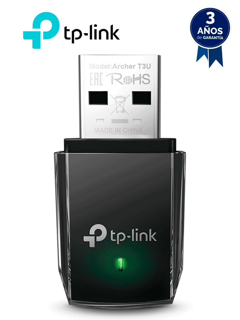 Imagen de TP-LINK ARCHER T3U - Adaptador USB Mini Doble Banda Inalámbrico AC1300 , AC1300 (400 Mpbs en la banda de 2.4GHz y 867 Mbps en la banda de 5GHz) de velocidad inalámbrica con la próxima generación de Wi-Fi - 802.11ac , MU-MIMO , Puerto USB 3.0.