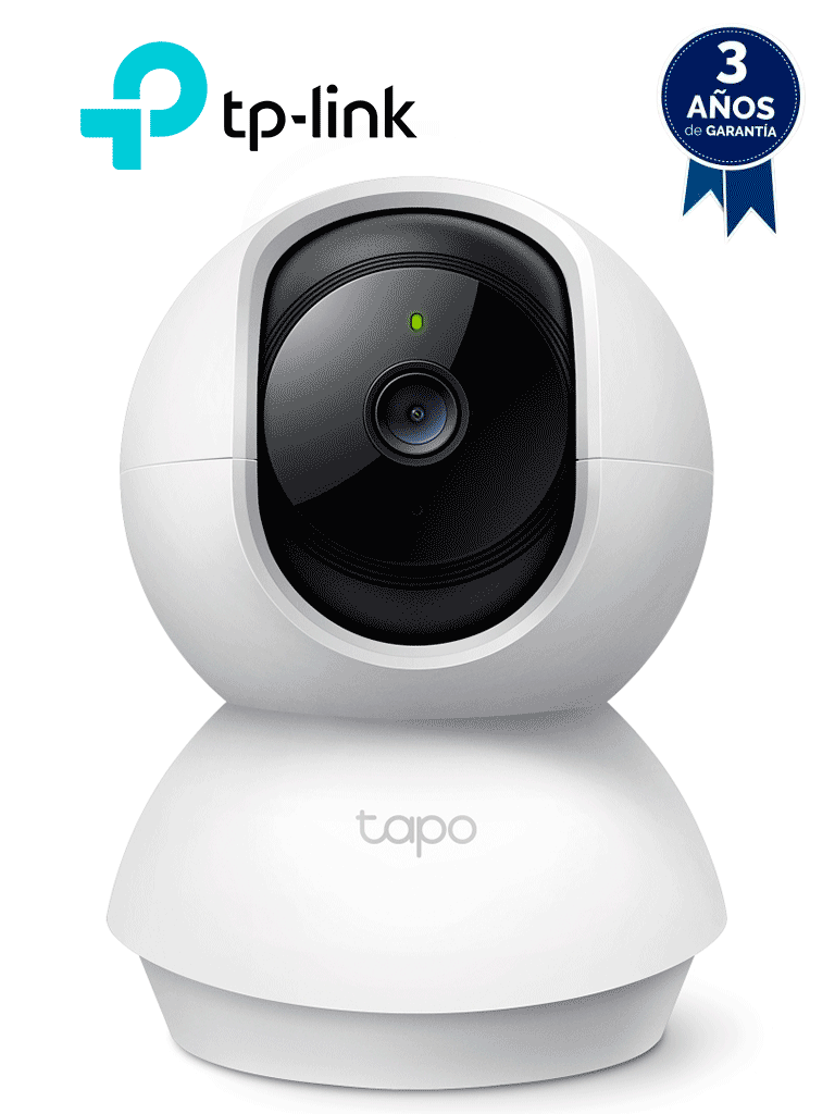 Imagen de TP-LINK TAPO C210 - Cámara Domo IP PT WiFi para Interior con resolución de 3 MP, visión nocturna, WiFi 2.4 GHz, notificaciones push y ranura para Micro SD, además de audio de doble vía.