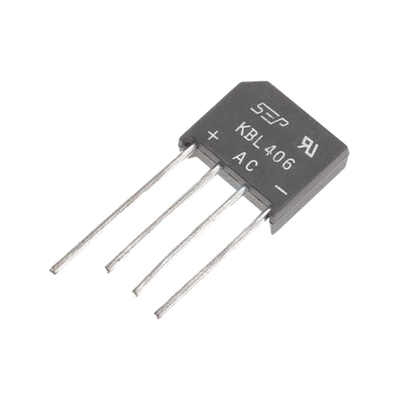 Puente Rectificador de Silicio, 4 Amp. 600 Volt, Fase Sencilla, Encapsulado KBL.