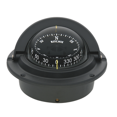 Brújula serie Voyager en color negro, cuenta con iluminación nocturna color verde.
