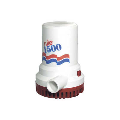 Bomba sumergible de achique de 1500 galones por hora a 12 Volts de corriente directa.