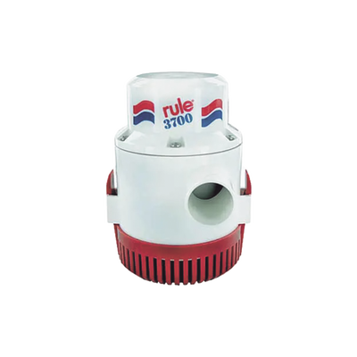 Bomba sumergible de achique de 3700 galones por hora a 24 Volts de corriente directa.