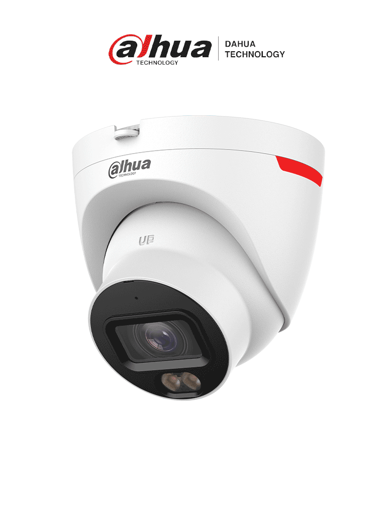 Imagen de DAHUA DH-IPC-HDW2449T-S-PRO - Cámara IP Domo de 4 MP ofrece tecnología WizColor y WizSense con IA, SMD Plus, lente de 3.6 mm, micrófono integrado, WDR 120 dB, ranura MicroSD, PoE, y protección IP67