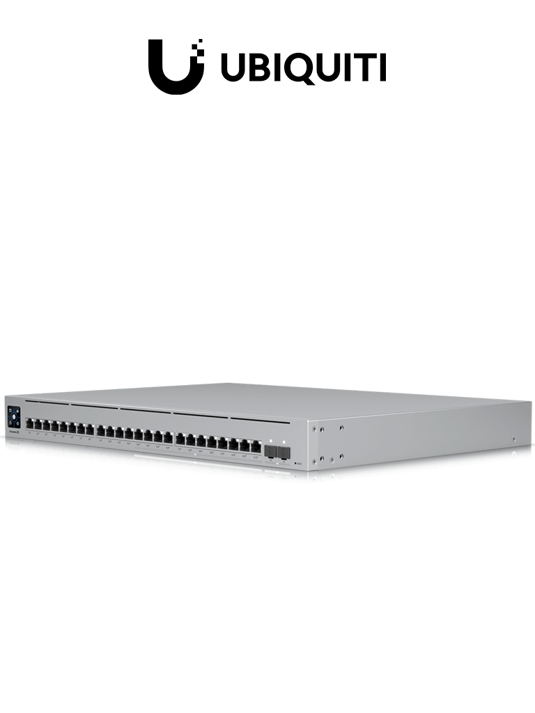 Imagen de UBIQUITI USW-ENTERPRISE-24-POE - UniFi Switch Empresarial Capa 3 de 24 puertos PoE 802.3af/at (12 puertos 2.5G y 12 puertos 1G) + 2 puertos 1/10G SFP+, 400W, pantalla informativa.