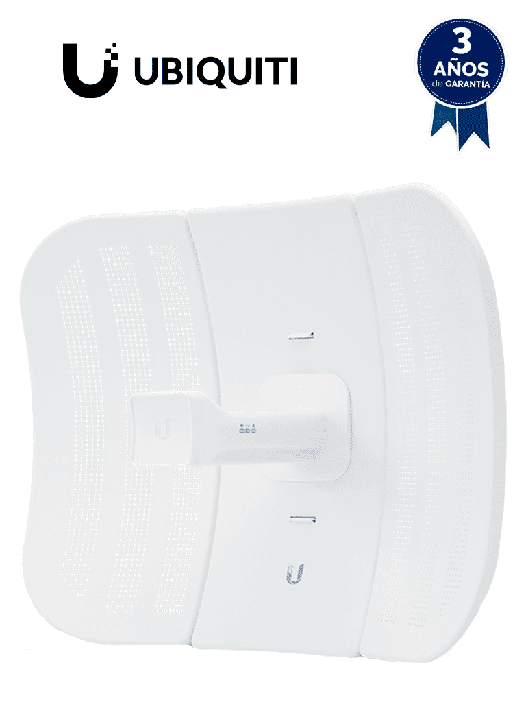 Imagen de UBIQUITI LiteBeam M5 LBE-M5-23 - Radio (CPE) airMAX M5 operando en 5 GHz (5150 - 5875 MHz) con antena integrada de 23 dBi y potencia de transmisión de 25 dBm. Cuenta con 1 puerto Ethernet (10/100), ofrece un rendimiento de hasta 100 Mbps.