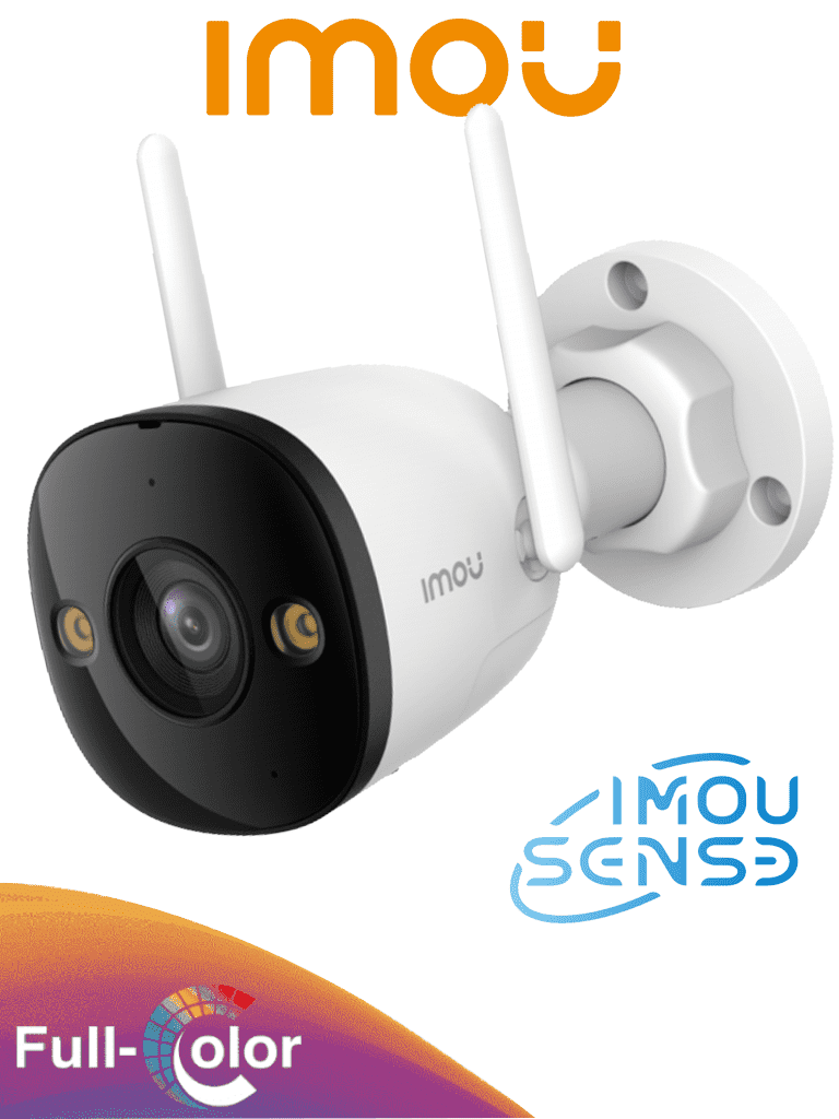 Imagen de IMOU Bullet 3 3MP (IPC-S3EN-3M0WE) - Cámara IP Bullet WiFi de 3MP, Full Color, con IMOU Sense, visión nocturna inteligente, audio bidireccional, disuasión activa, 108° de visión, IR 30m, H.265, IP67 y ranura MicroSD.