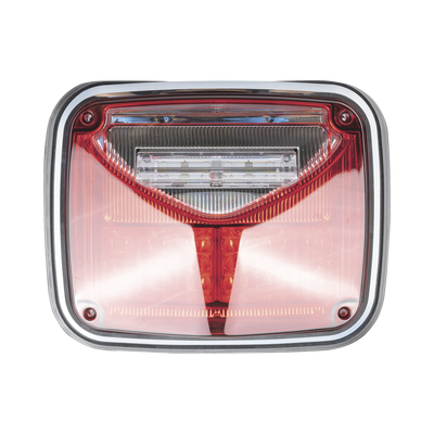 Luz de advertencia de 8 X 6", Color Rojo, Con Luz de Trabajo Clara, Ideal para Ambulancias