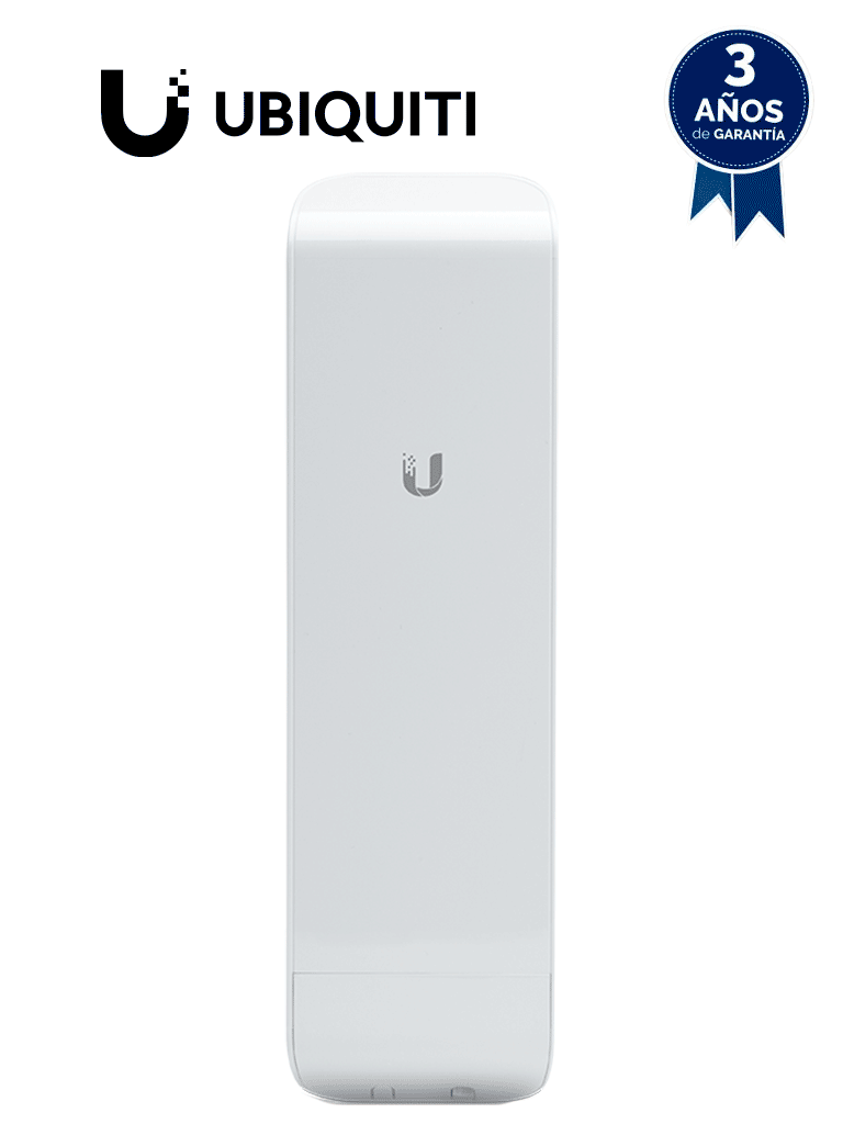 Imagen de UBIQUITI NSM2 - NanoStation airMAX M2 CPE hasta 150 Mbps con frecuencia 2 GHz (2412-2462 MHz) y antena integrada de 11 dBi.