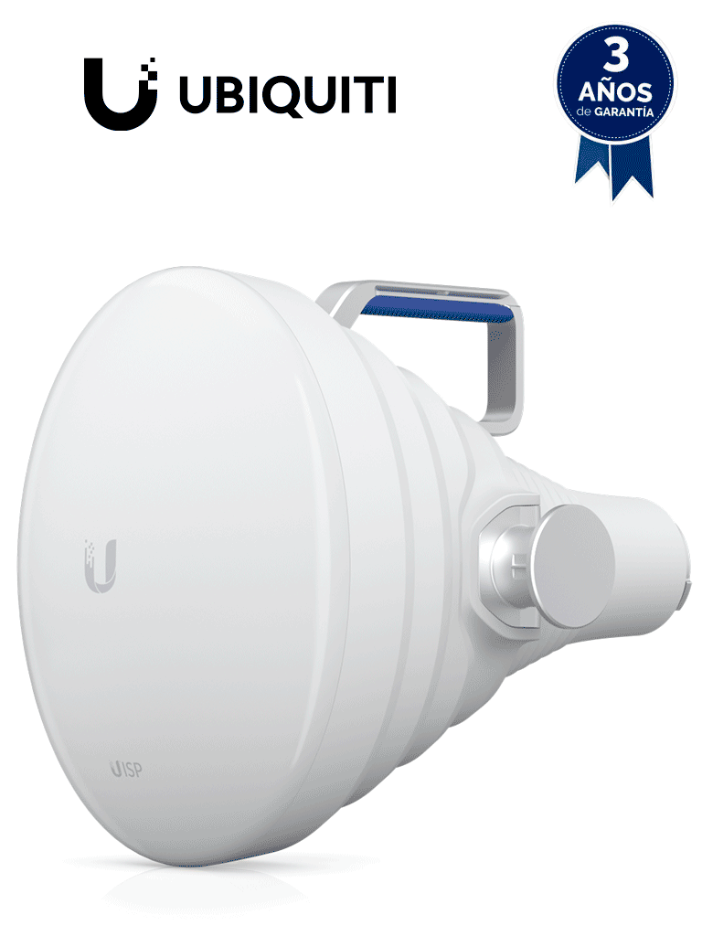 Imagen de UBIQUITI UISP-HORN - Antena Sectorial 30° tipo Horn para Multipunto, 19.5 dBi. Rango extendido 5.15 - 6.875 GHz. Alto aislamiento al ruido. Compatible solo con AF5XHD, RP5ACGEN2 y LTURocket