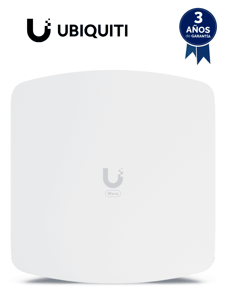 Imagen de UBIQUITI WAVE-AP-Radio con antena integrada para enlaces punto multipunto. Ángulo de apertura de 30 grados y rendimiento de hasta 2,7 Gbps. Soporta hasta 15 clientes con frecuencia de enlace de 60 GHz