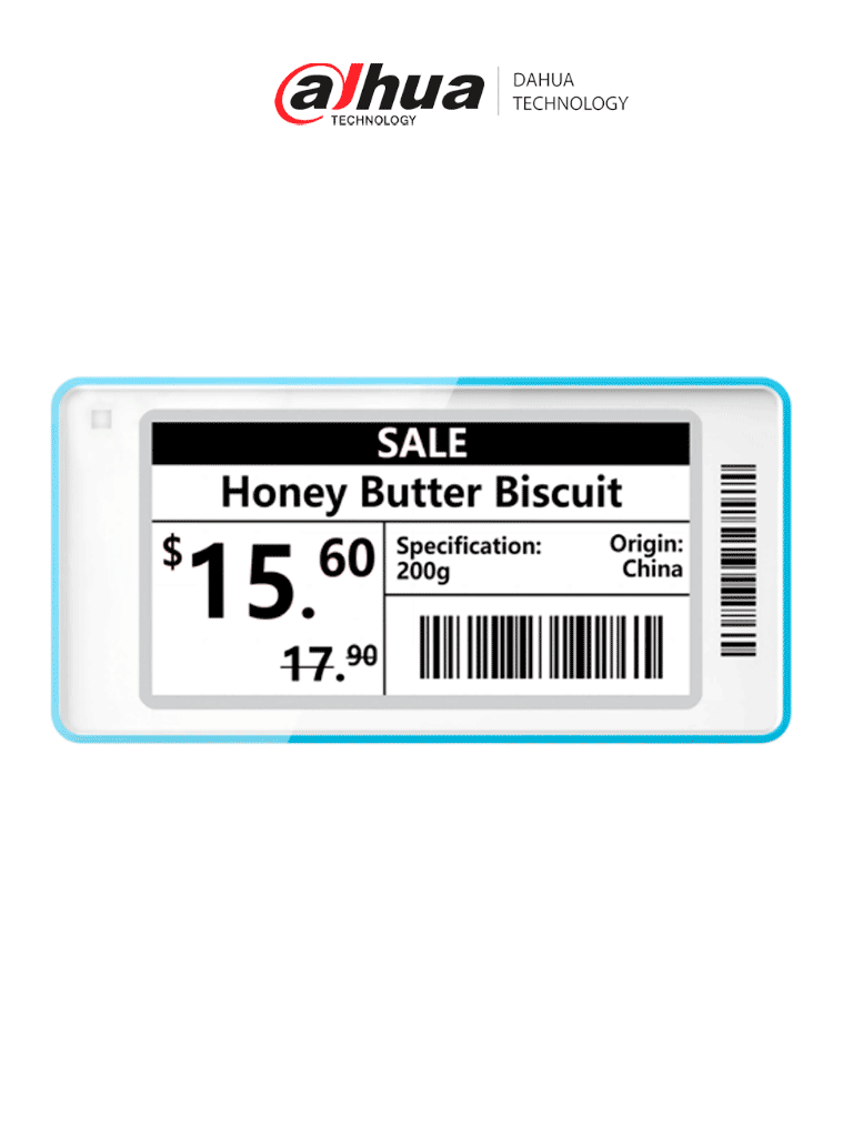 Imagen de DAHUA DHI-ESL-E026C-NF -  Etiqueta Electrónica ESL de 2.6" / Recomendada para aplicaciones de bajas temperaturas -25 a 25°C / Bluetooth 5.1 / Indicador LED / Blanco y negro / Baterías reemplazables / Tinta electrónica de 104 x 212 / Cobertura: 25-30m