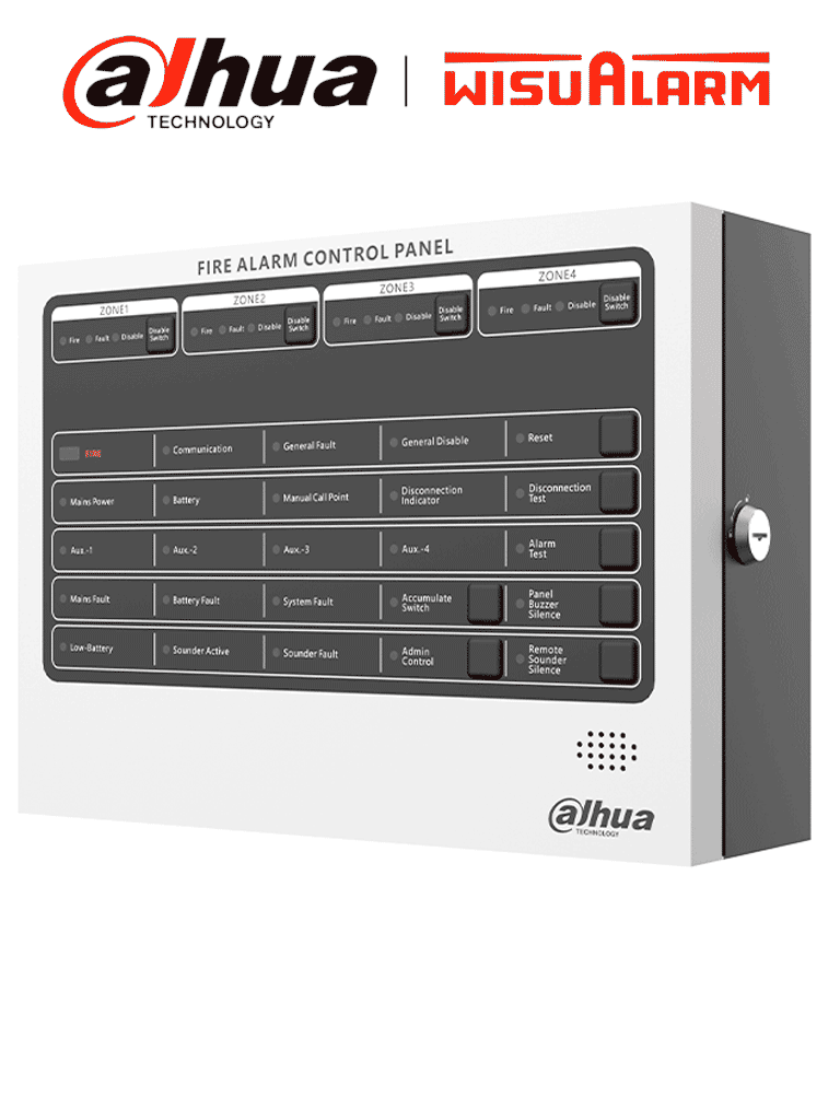 Imagen de DAHUA WISUALARM HY-C102-4 - Panel de Alarma Contra Incendios/ Convencional de 4 Zonas/ Hasta 32 Detectores por Zona/ 4 Contactos Secos/ Interfaz RS-485/ Ethernet/ Cumple Norma EN54-2,EN54-4/ IP30/ Alimentación 90 V CA a 270 V CA/