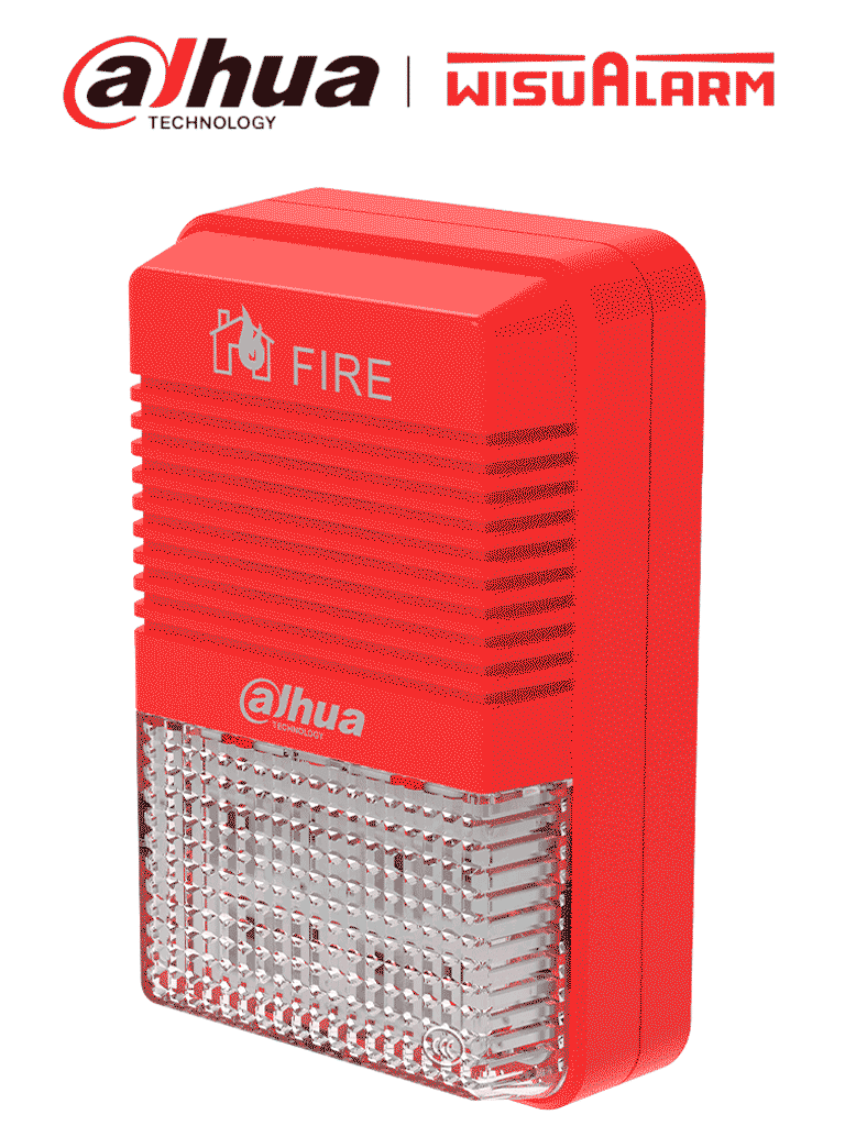 Imagen de DAHUA WISUALARM HY-1500 - Lampara Estroboscópica con Sirena Direccionable/ 2 Hilos/ Volumen de 75 dB–115 dB/ 24V DC/ Cumple Normas: EN54-3, EN54-23/ Microprocesador integrado/