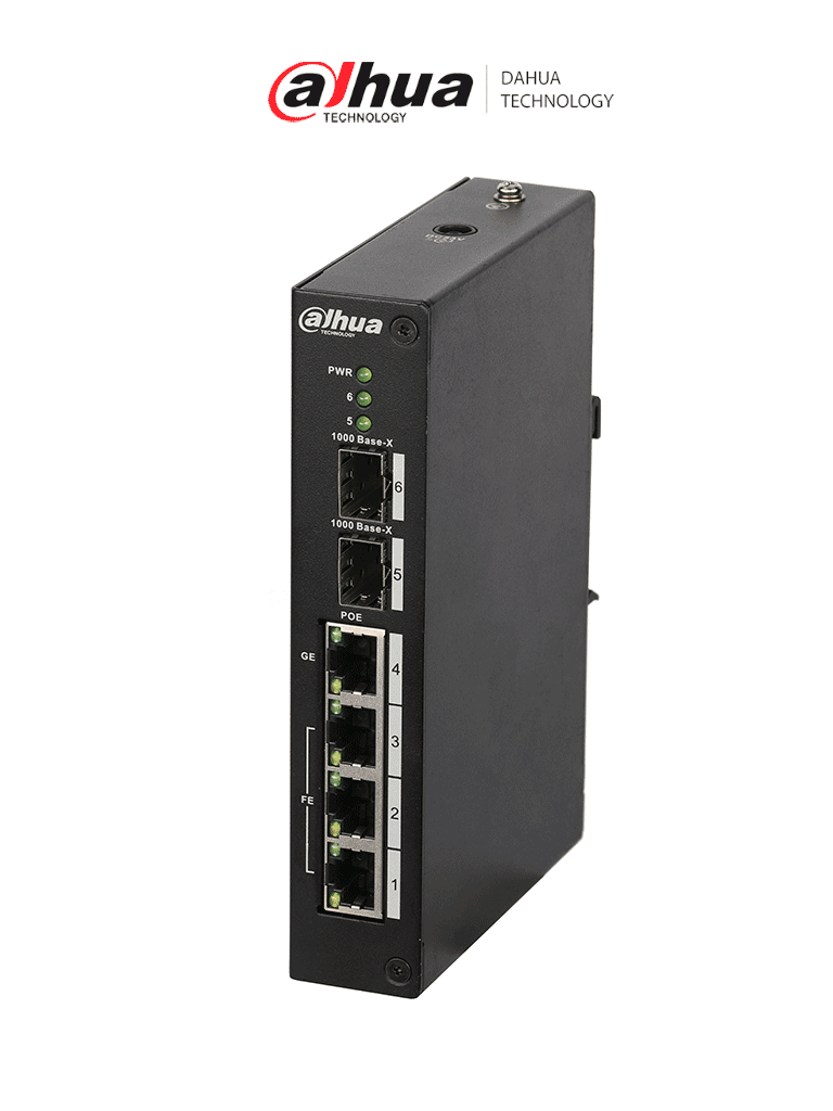 Imagen de DAHUA DH-PFS3206-4P-120 Switch PoE de 4 Puertos/No administrable Capa 2/ 2 Puerto SFP/ 120w Totales/ 802.3AF/ POE+ 802.3AT/ HI POE/