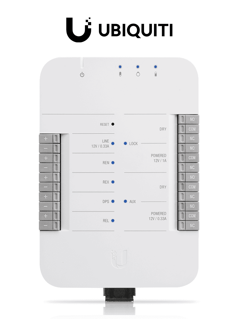 Imagen de UBIQUITI UA-HUB-Door - Panel de Control de Acceso , 2 Terminales Auxiliares para Sirenas o Apertura de Puertas , 4 Entradas Adicionales para Botones & Sensores , Conexión PoE++ , Conexión de hasta 2 lectoras UniFi y 1 Camara UniFi Protect