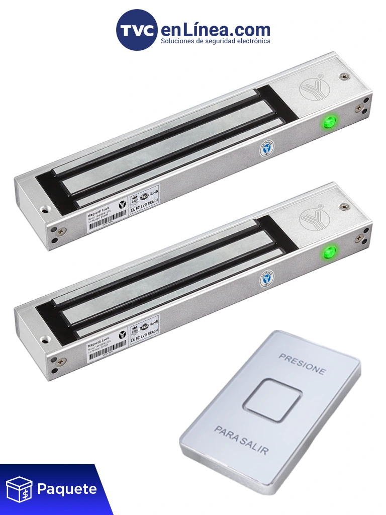 Imagen de YLI YMTSKLED Paquete de 2 Cerraduras Magnéticas YM280NLED + 1 Botón TSK-830NC(LED)