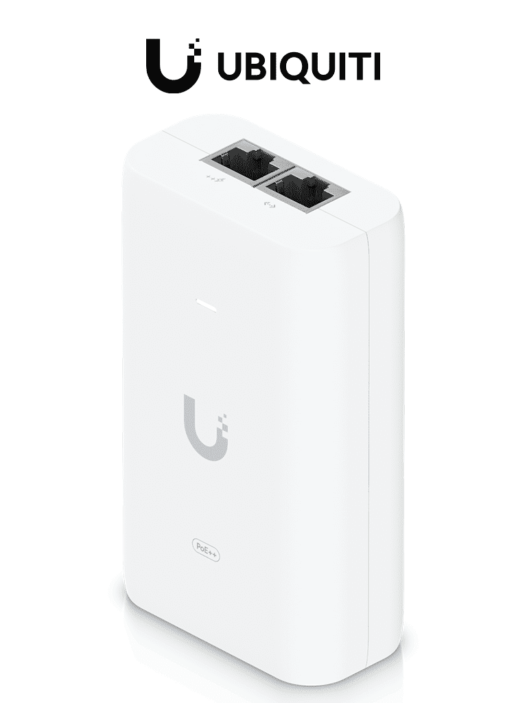 Imagen de UBIQUITI U-PoE++ - Inyector POE de 60W , ideal para equipos MESH , camaras G4 G5 y PTZ de la línea UniFi , Protección contra descargas electricas y electrostaticas , Indicador LED para monitoreo