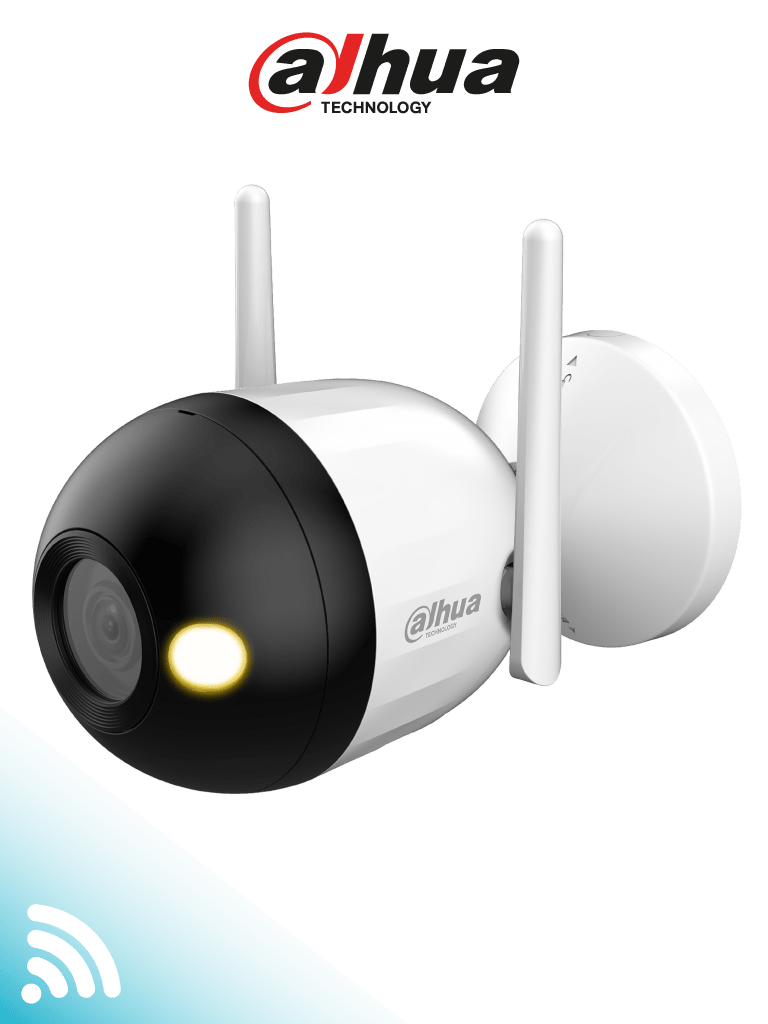 Imagen de DAHUA F2C-LED - Cámara IP Bullet Wifi de 2 Megapíxeles/ Full Color/ Microfono Integrado/ 30 Mts de Luz Visible/ Ranura para MicroSD/ Lente 2.8mm/ IA con Detección de Humanos/ IP67/