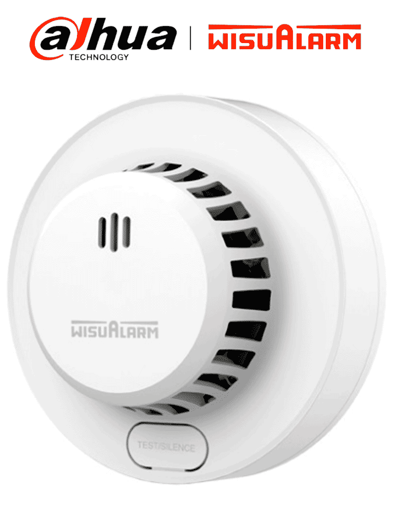 Imagen de DAHUA WISUALARM DHI-HY-SA13A - Detector de humo Standalone (Autónomo), Sonido de alarma de 85dB, Cuenta con un botón de prueba y silencio, Batería reemplazable, Cobertura de 20-40 m², Alarma visual y sonora