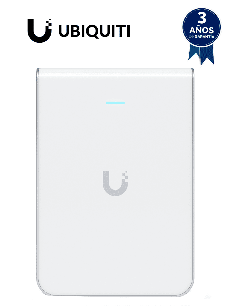 Imagen de UBIQUITI U6-IW - Punto de Acceso para pared WiFi 6/ Frecuencia de operación 2.4GHz y 5GHz/ Capacidad de transmisión de hasta 5.3Gbps/ 4 Puertos secundarios RJ-45