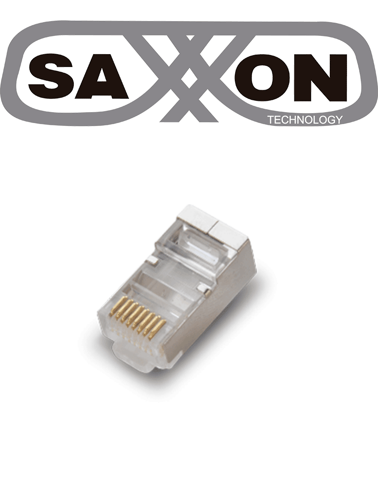 Imagen de SAXXON S901B - Conector plug RJ45 para cable UTP/FTP /CAT 5E / Blindado / Paquete 100 piezas