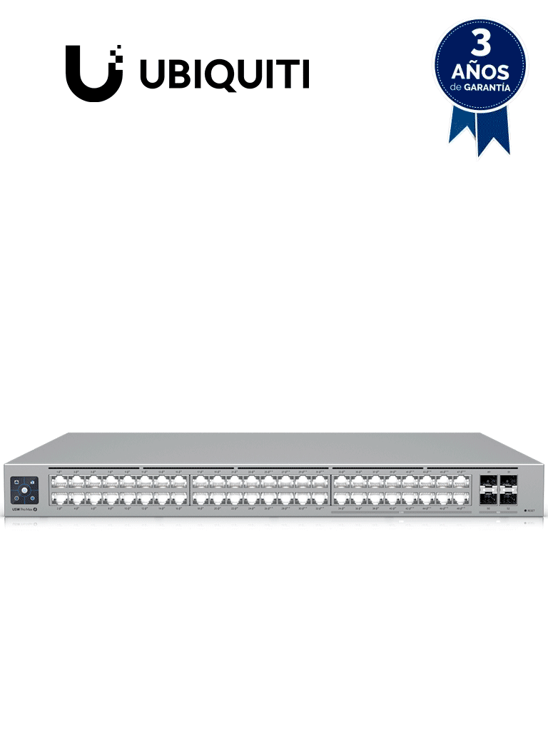 Imagen de UBIQUITI USW-PRO-MAX-48-POE - Switch UniFi con funciones capa 3, 48 puertos (16 puertos 2.5 GbE y 32 puertos 1 GbE), 2 puertos SFP+ 10G, POE++ 720W, pantalla informativa