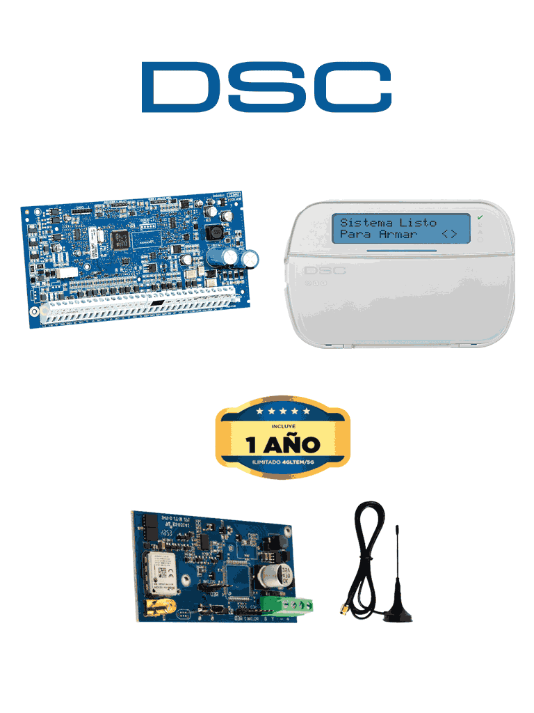 Imagen de DSC NEO-LCD-LE4050M ACTUALIZACION- Kit Neo 32 Zonas  Panel HS2032 / Teclado Alfanumérico HS2LCDN/   Comunicador LE4050m con 1 año de servicio
