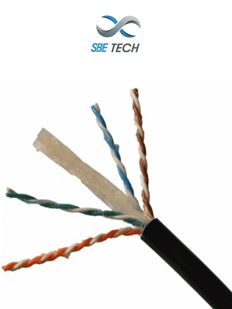 Imagen de SBE TECH SBE-UTPC6EXT-NP - Cable UTP Categoría 6 para exteriores, 305m, color negro
