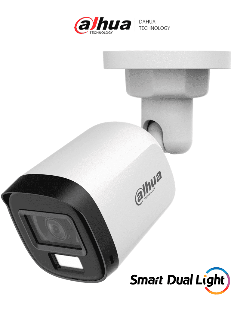 Imagen de DAHUA DH-HAC-B2A21N-U-IL-A- Cámara Bullet de 2 Megapíxeles/ Lente de 2.8 mm Apertura de Hasta 100°/ Micrófono Integrado/ Iluminador Dual Inteligente de Hasta 30Mts de IR y 20Mts Luz Calida/ Para Exterior IP67/ Metálica/