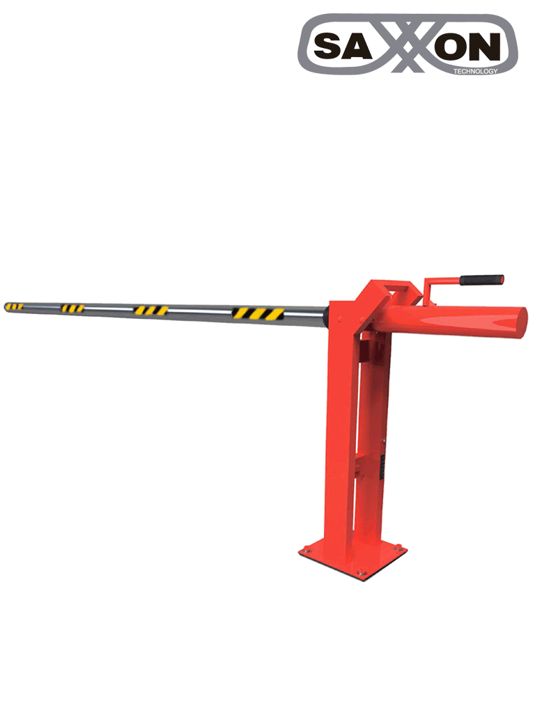 Imagen de SAXXON EH60L - Barrera manual para control de acceso vehicular / 6 Metros / Brazo de aluminio / REFLEJANTES / Color rojo