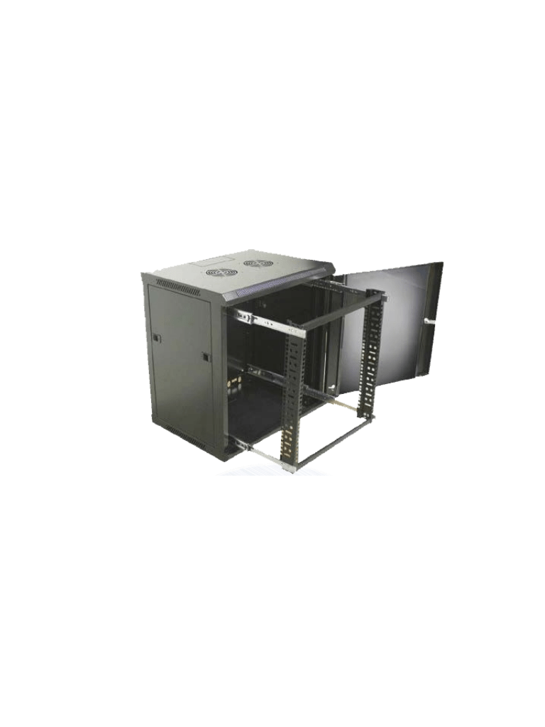 Imagen de SBE TECH SBE-GPAR10UR - Gabinete de pared de 10 UR / Deslizable / Puerta delantera de cristal templado / Con cerradura / Alto 630, Ancho 600, Profundo 450