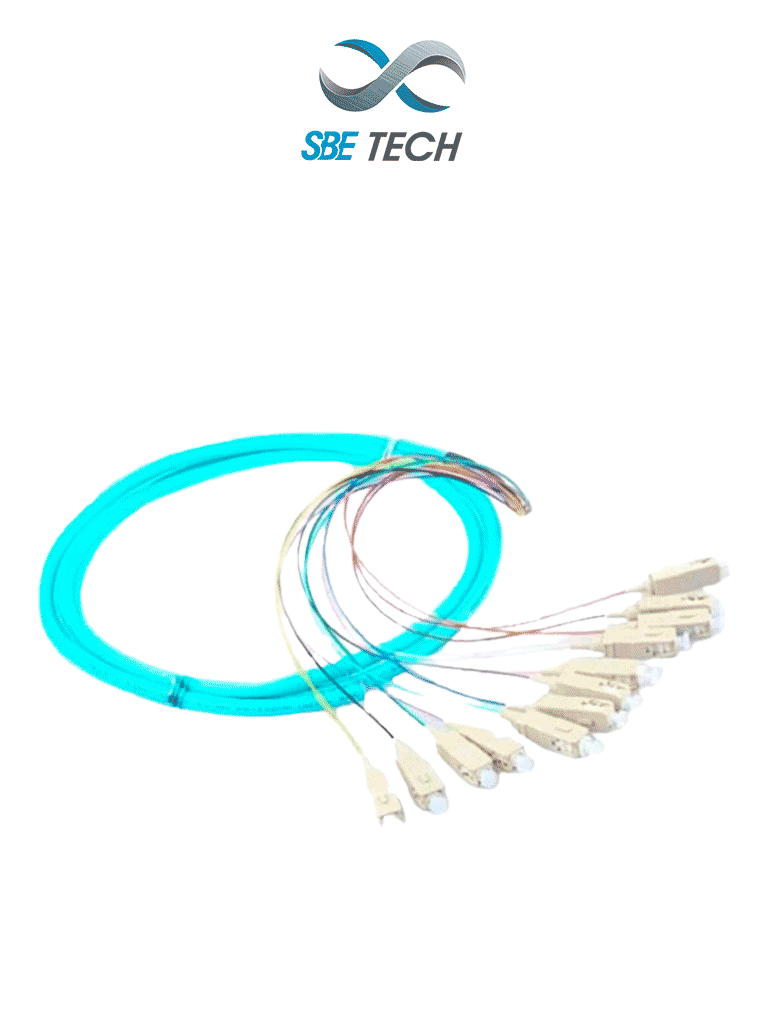 Imagen de SBETECH SBE-PIGSC2M50M46PC - Juego de Pigtail SC multimodo 50/125 µm, de 2 metros, en paquete de 6 unidades