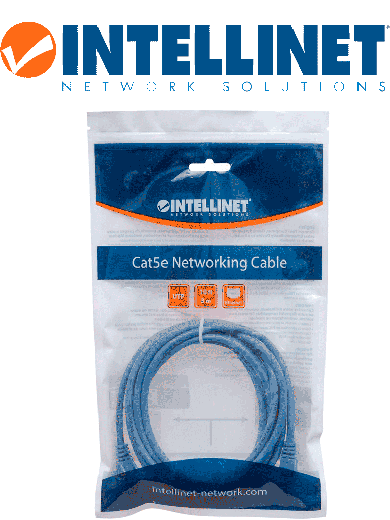 Imagen de INTELLINET 342599 Cable de red, Cat6, UTP RJ45 Macho / RJ45 Macho, 7 ft. (2.0 m), Azul