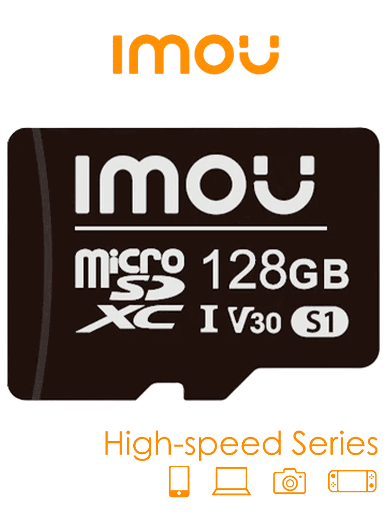 Imagen de IMOU ST2-128-S1 - Memoria MicroSD de 128 Gb/ UHS-1, Clase 10, U3, V30/ 3D TLC NAND flash/ Velocidad de Lectura 95MB/s/ Ideal Para Cámaras de Seguridad.
