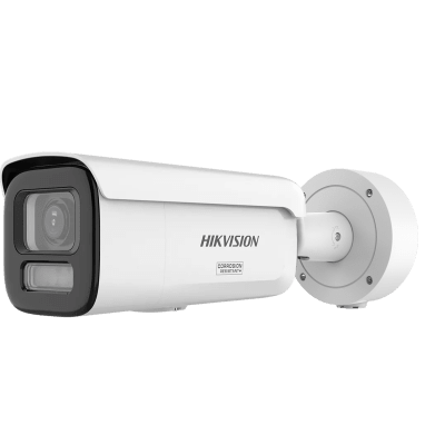 [Dual Light + ColorVu 3.0 + HikAI] Bala IP 4 Megapixel / Lente Mot. 2.8 a 12 mm / 60 mts IR + Luz Blanca / Exterior IP67 / WDR 130 dB / ACUSENSE 3.0 / Microfono Integrado / Metal / NEMA 4X / ACUSEARCH