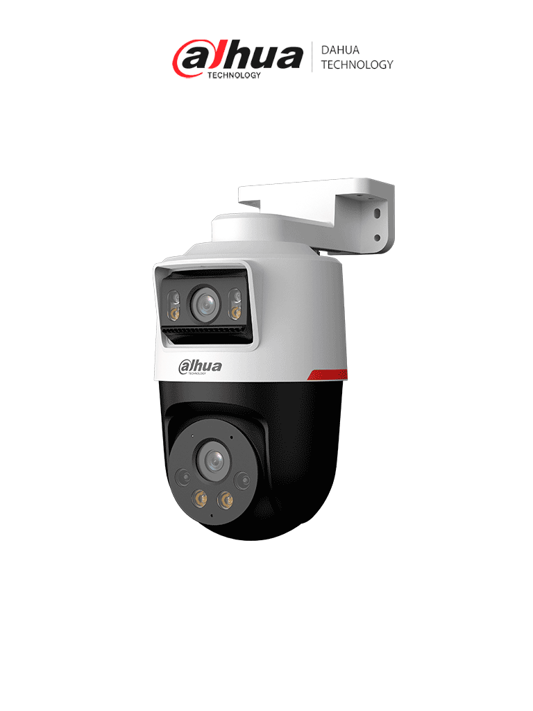 Imagen de DAHUA DH-IPC-PTS2249B-E2-S-PV-PRO Cámara IP PT dual de 2MP+2MP Lente 3.6/ WizColor/ SMD Plus/ Protección perimetral/ Hasta 30 m/ Iluminador dual inteligente/ Audio bidireccional/ Disuasión activa de luz y sonido/ Ranura micro SD/ PoE/ IP66