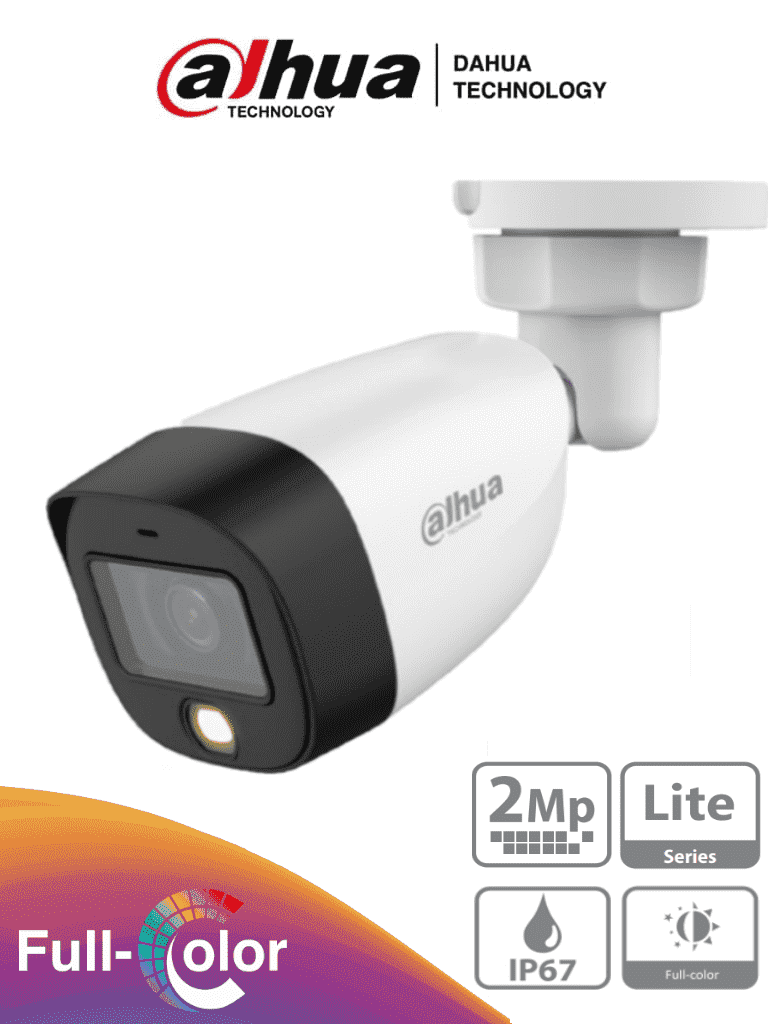 Imagen de DAHUA HAC-HFW1209C-LED - Cámara Bullet Full Color 1080p/ Lente de 2.8 mm/ 106 Grados de Apertura/ Luz Blanca de 20 Mts/ DWDR/ Starlight/ IP67/ Soporta CVI/AHD y CVBS/