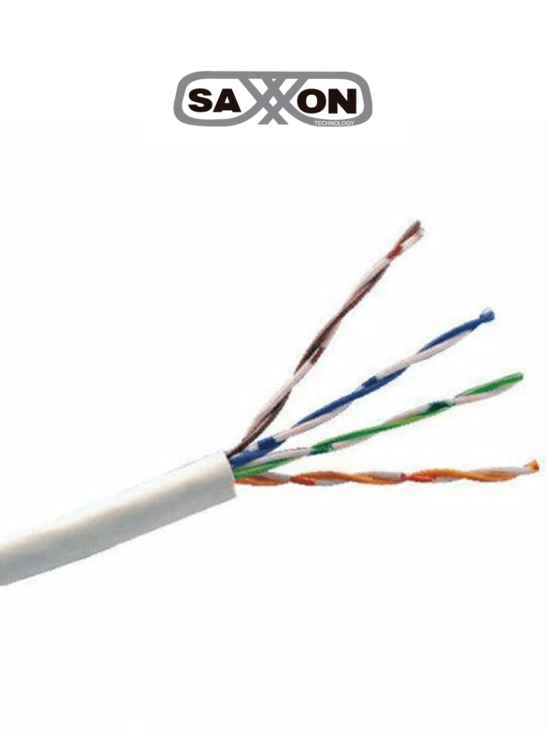 Imagen de SAXXON OUTP5ECOP305BC - Bobina de Cable UTP Cat5e 100% Cobre/ 305 Metros/ Bobinado REELEX/ Color Blanco/ Uso Interior/ 4 Pares/ Soporta Pruebas de Rendimiento/ Ideal para Cableado de Redes y Video/