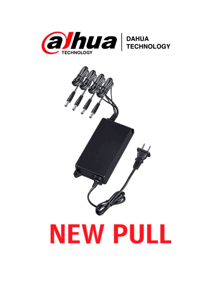 Imagen de DAHUA FUENTE KIT2NEWPULL - Fuente de Poder de poder de 2 Ampers con Distribuidor de 4 Canales/ 4 Cables con conector de Energía
