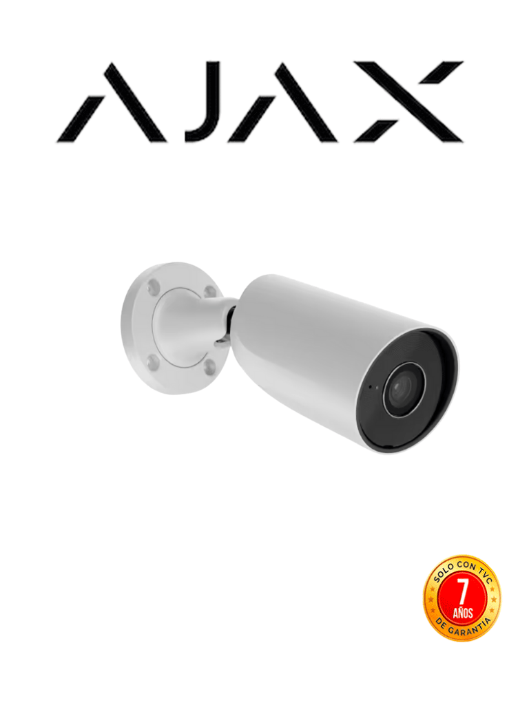 Imagen de Ajax BulletCam (8 Mp/2.8 mm) - Camara IP Bullet 8 Megapixeles con IA y Micrófono/ H.265/ 20 Fps/ Lente de 2.8mm/ Angulo de 100°-110°/ IR DE 35 Mts/ IP65/ PoE/ WDR/HDR. Color Blanco