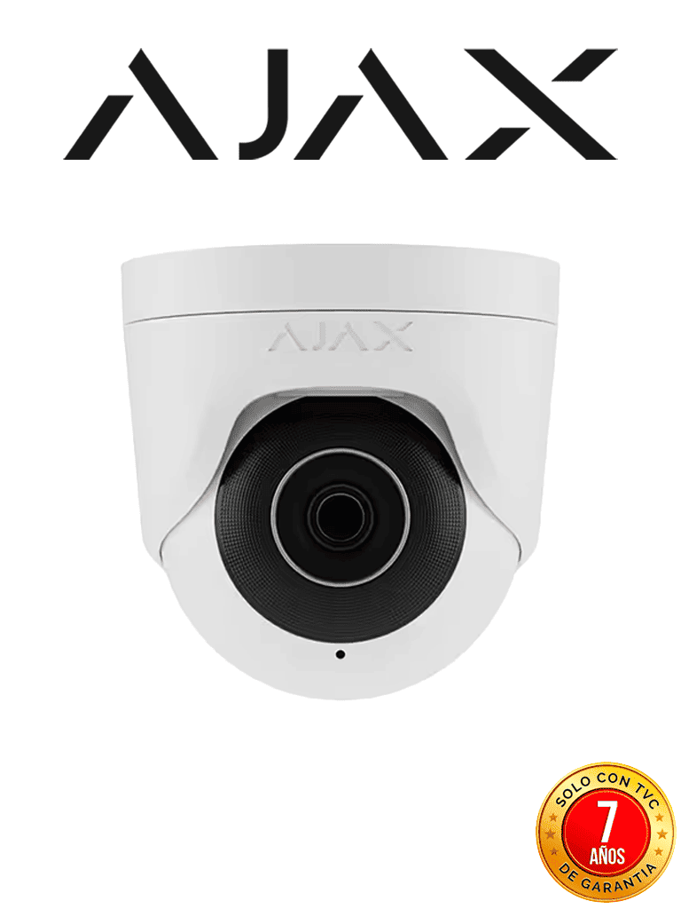 Imagen de Ajax TurretCam (5 Mp/2.8 mm) - Camara IP Torreta 5 Megapixeles con IA y Micrófono/ H.265/ 25 Fps/ Lente de 2.8mm/ Angulo de 100°-110°/ IR DE 35 Mts/ IP65/ PoE/ WDR/HDR. Color Blanco