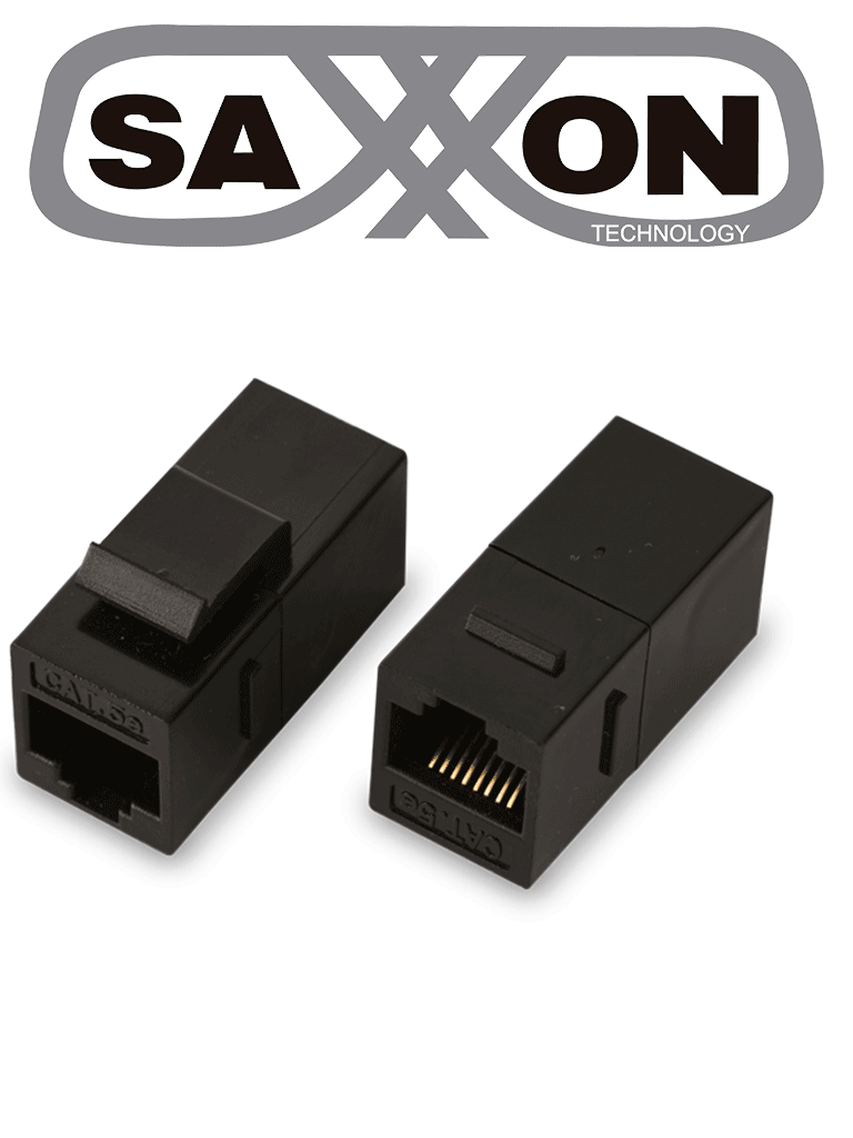 Imagen de SAXXON M225 - Cople RJ45 / RJ45 Hembra a RJ45 hembra / CAT 5E / Color negro