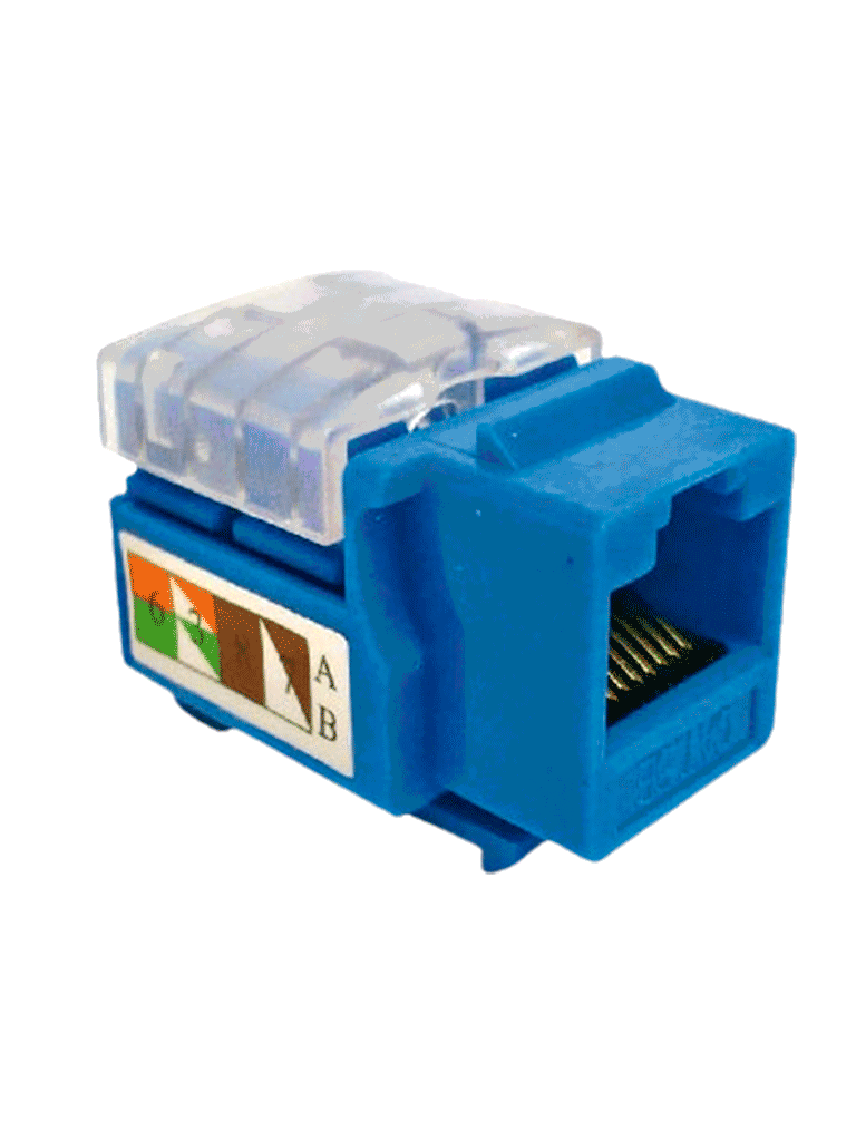 Imagen de SAXXON M265C5B - Modulo jack keystone RJ45 / 8 Hilos / CAT 5E / Compatible con calibres  AWG 22-26 / Color azul