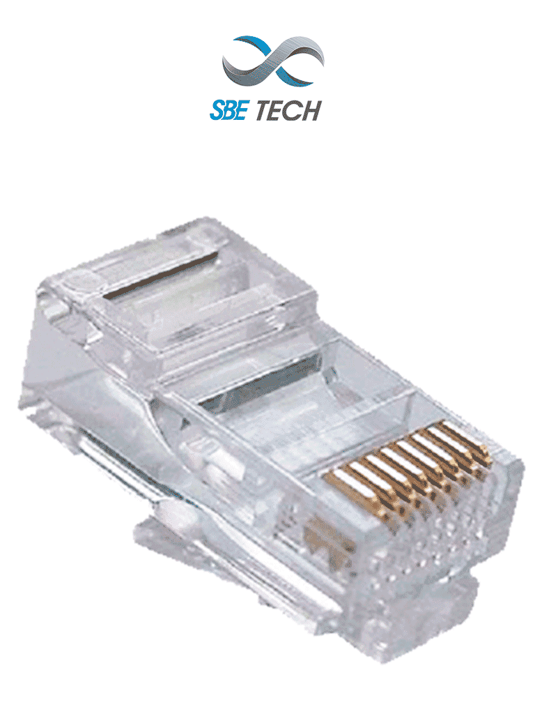 Imagen de SBETECH 24018P8C - Plug RJ45 8 posiciones 50 micras de Oro CAT5e (50 pza)