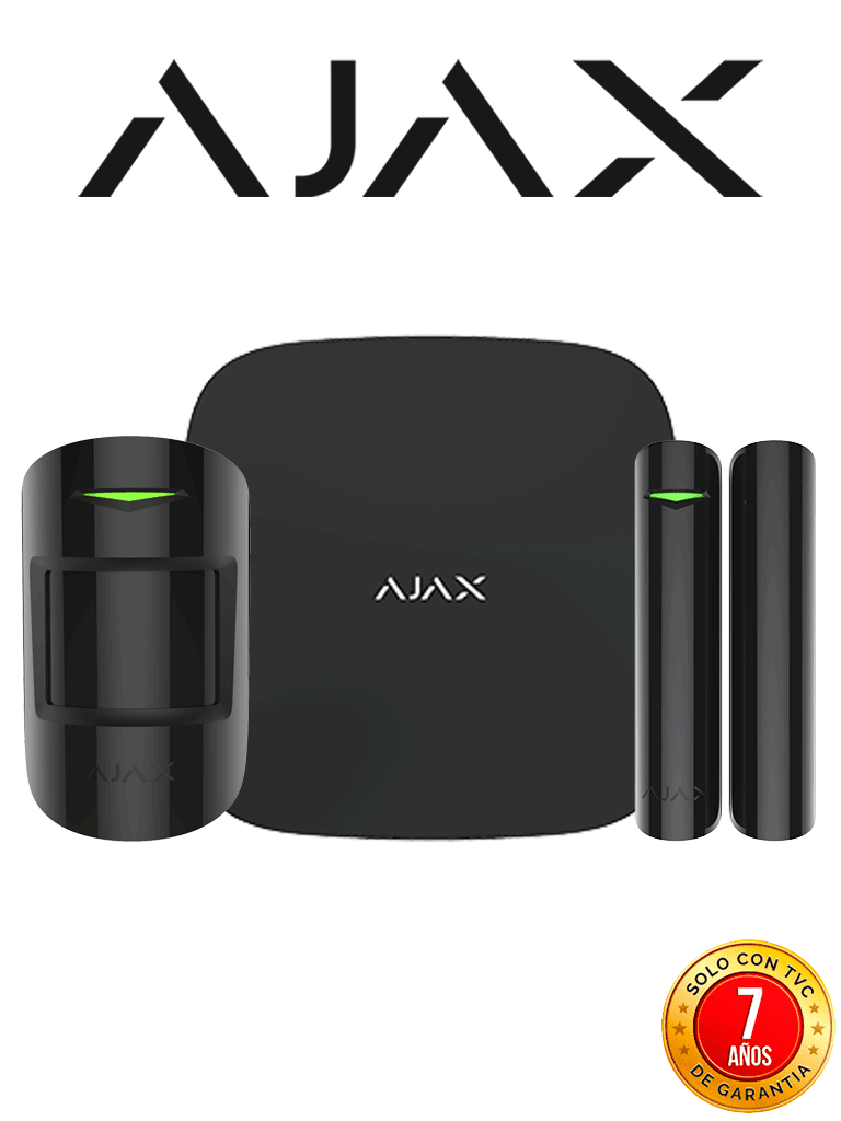 Imagen de AJAX KIT STARTER B - Panel de  alarma Hub2Plus conexión Ethernet / WiFi / LTE, APP “AJAX PRO” iOS y Android , 1 sensor de movimiento y 1 detector de puerta o ventana con entrada auxiliar en color Negro