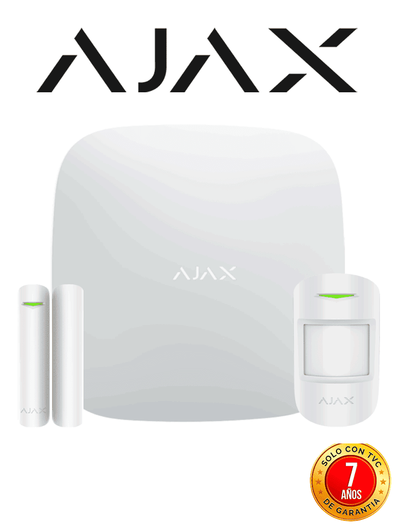 Imagen de AJAX KIT BASIC - Panel de  alarma Hub 4G conexión Ethernet y una ranura sim 4G / APP “AJAX PRO” iOS y Android , 1 sensor de movimiento y 1 detector de puerta o ventana con entrada auxiliar en color blanco