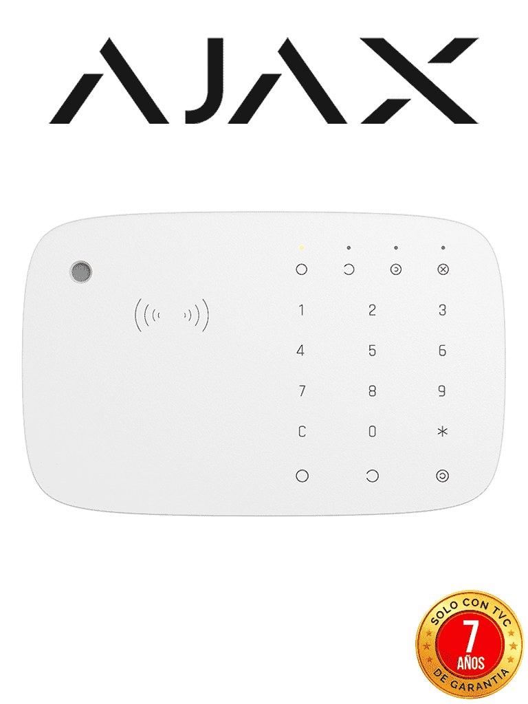 Imagen de AJAX  KeyPad Combi (9NA) - Teclado táctil inalámbrico con sirena incluida y lector DESFire.